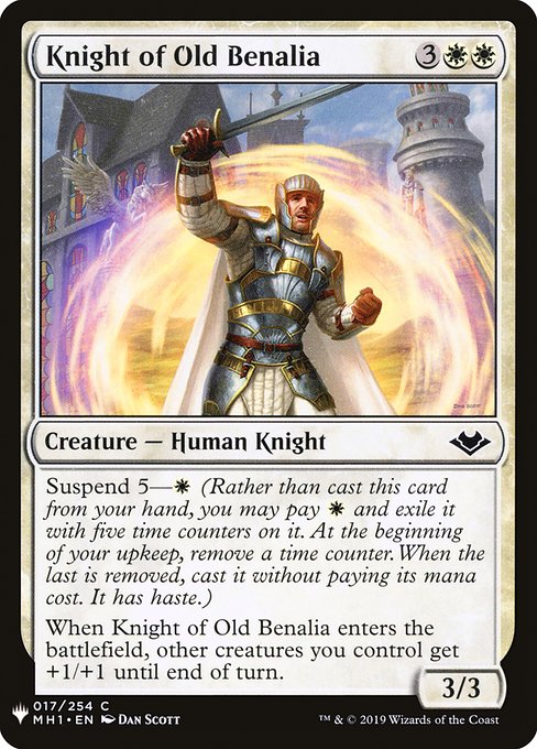 《旧ベナリアの騎士/Knight of Old Benalia》[PWシンボル付き再版] 白C